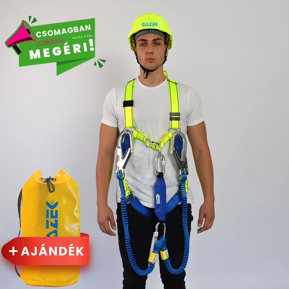 GZKBX-03 Teljes Csomag modulárisan szerelt Y rugalmas rögzítőkötéllel és energiaelnyelővel (méret: M-XL)